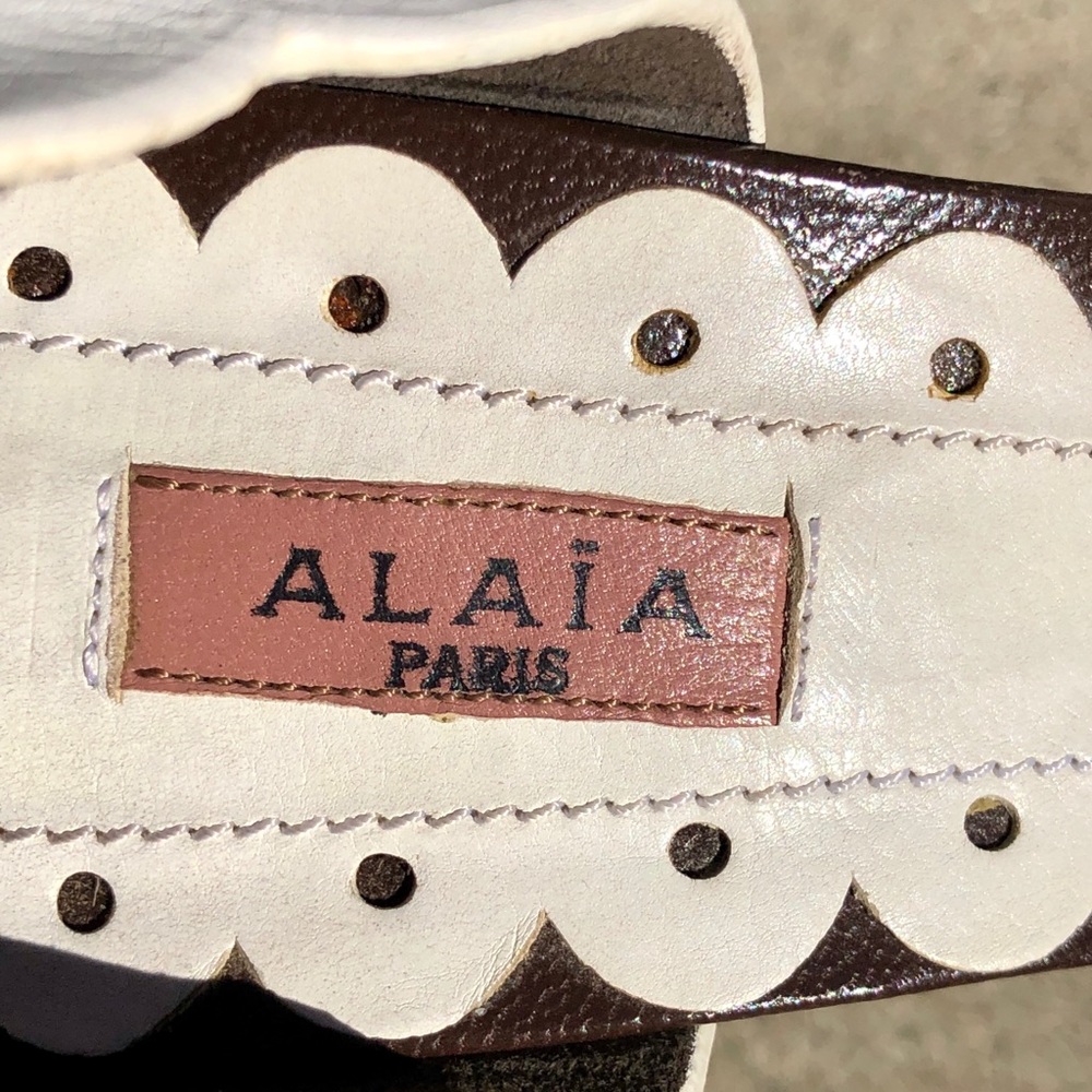 ALAIA Laser Cut Leather Sandals - Picture 6 of 7